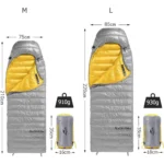 Naturehike Piuma d’oca Gris M 210×75 cm Saco de dormir - Imagen 3