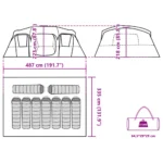 vidaXL Azul 9 Personas Tienda de campaña - Imagen 15