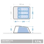 Quechua 2 Segundos XL Azul Blanco 3 Personas Tienda de campaña - Imagen 19