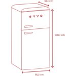 Frigorífico Beige Dos Puertas 170L 45L Clase E EVVO F45 - Imagen 6