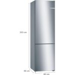 Frigorífico combi Bosch KGN39VIEB 368 L No Frost 60 cm Acero inoxidable Clase energética E - Imagen 3